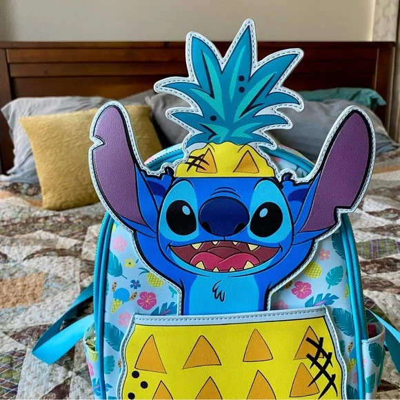 Loungefly Disney Lilo & Stitch peekaboo Pineapple Mini Backpack aloha cute - Picture 2 of 9